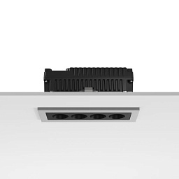 Flos Mile встраиваемый спот прямоугольной формы серого оттенка
