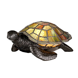 QZ-SAWBACK-TL Quoizel Tiffany Animal Lamps декоративная настольная лампа в стиле тиффани в виде черепахи с витражным стеклянным корпусом