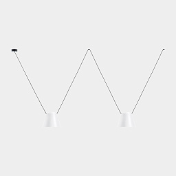 00-7397-05-14 Leds C4 Attic подвесной светильник с двумя белыми коническими плафонами