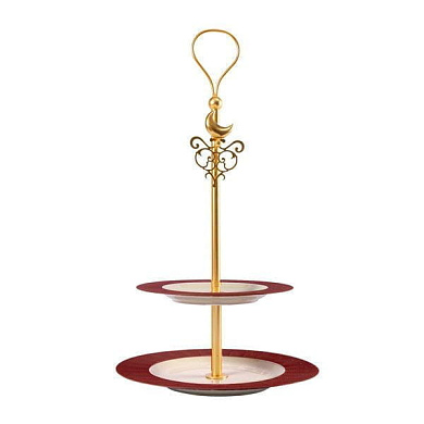 Extravaganza - 2 tier cake stand - pearly red подставка для торта, Villari