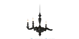 8718282338989 Moooi Smoke подвесная люстра с чёрным каркасом и фигурными рожками