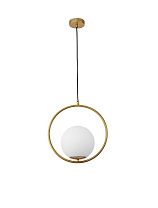 Opal Glass Brass Gold Metal LED E27 1x12 Watt 100-240Volt IP20 Bulb Excluded L: 35 W: 20 H: 120 cm