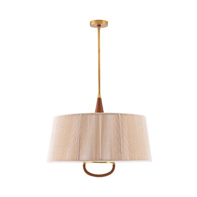 Подвесной светильник Arteriors Middlebury, натуральный хлопок и коричневая кожа