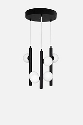 250411 Globen Lighting Pearl подвесной светильник с тремя шаровыми плафонами на чёрной арматуре
