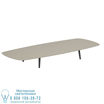STYLETTO НИЗКИЙ СТОЛ ДЛЯ ГОСТИНОЙ 300X120CM АЛЮМИНИЕВЫЕ НОЖКИ АНТРАЦИТОВЫЙ КЕРАМИЧЕСКИЙ СТОЛ ЖЕМЧУЖНО-СЕРЫЙ Royal Botania
