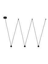 Black Aluminium & Black Fabric Wire LED 11 Watt 220-240 Volt 660Lm 3000K IP20 L: 320 H: 112 cm