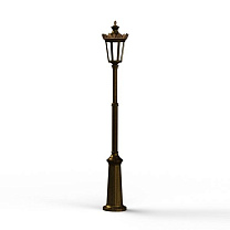 Louvre N° 9; one-piece clear glass Built-in LED 2700°K warm white 13W; Gold patina