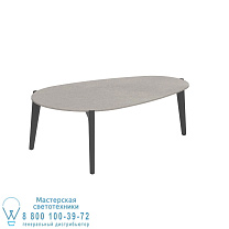 СТОЛИК TEA TIME 100X60CM АНТРАЦИТОВЫЙ КЕРАМИЧЕСКИЙ CEMENTO LUMINOSO Royal Botania