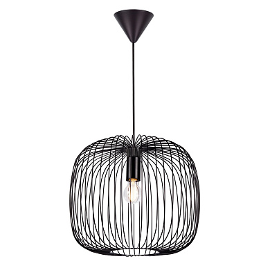 подвесной светильник сферический с металлическими прутьями