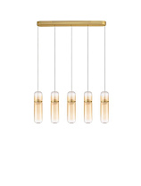 Triac Dimmable Gradient Amber Glass Glossy Gold Metal Base LED 35Watt 220-240Volt 2450Lm IP20 3000K L:75 W:8 H:45-235 cm