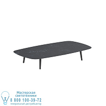 STYLETTO НИЗКИЙ СТОЛ ДЛЯ ГОСТИНОЙ 220x120CM АЛЮМИНИЕВЫЕ НОЖКИ АНТРАЦИТОВАЯ КЕРАМИЧЕСКАЯ СТОЛЕШНИЦА NERO MARQUINA Royal Botania
