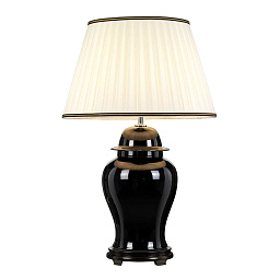 DL-CHILING-TL-B Elstead Chiling Black настольная лампа с глянцевым керамическим основанием и плиссированным текстильным абажуром