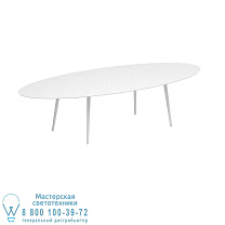 STYLETTO СТАНДАРТНЫЙ ОБЕДЕННЫЙ СТОЛ 320X140CM АЛЮМИНИЕВЫЕ НОЖКИ БЕЛАЯ КЕРАМИЧЕСКАЯ СТОЛЕШНЯ БЕЛАЯ Royal Botania