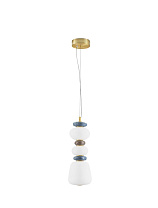 Triac Dimmable Dark Brown, Gray Blue Porcelain & Opal Glass Glossy Gold Metal Base LED 20Watt 220-240Volt 1200Lm IP20 3000K D:17 H:255 cm