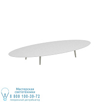 STYLETTO LOW LOUNGE TABLE 320X140CM ГРИБНЫЕ НОЖКИ КЕРАМИЧЕСКАЯ ВЕРХНЯЯ БЕЛАЯ Royal Botania