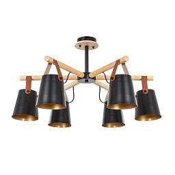 A7032PL-6BK Arte Lamp THOMAS потолочная люстра с шестью плафонами в чёрно-золотом сочетании