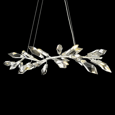 подвесная люстра с ветвями и множеством прозрачных кристаллов