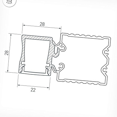 015460 Профиль с экраном ALU-BASE-WH 28-2000 ANOD+FROST Arlight