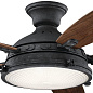 52" Hatteras Bay Fan Distressed Black люстра-вентилятор 310018DBK Kichler — фото 3