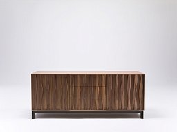 Буфет Masai Porada с волнистым резным фасадом MASAI-CREDENZA-L0N0AC-PEWTER
