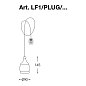Подвесной светильник Fate Aldo Bernardi, LF1, с вилкой для мультирозетки PRESA — фото 1