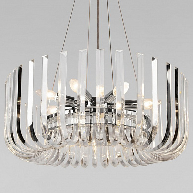 подвесной светильник с цилиндрическим каркасом из металла и стекла