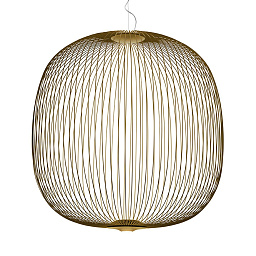 FN2640172R1_71 Foscarini Spokes подвесной светильник с металлическим каркасом золотистого цвета