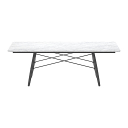 21052121 Vitra Eames Стол прямоугольный мрамор белый/черный ясень
