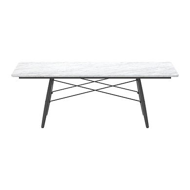 21052121 Eames Vitra Стол прямоугольный мрамор белый/черный ясень
