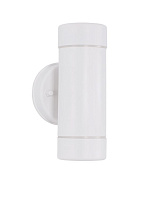 White ABS Glass Diffuser LED GU10 2x7 Watt Bulb Excluded IP44 Light Up & Down D: 8 W: 8.5 H: 16 cm