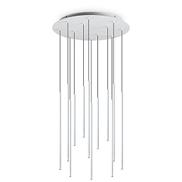 263441 Ideal lux Filo подвесной светильник с множеством белых металлических трубок на круглой платформе