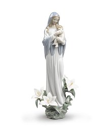 Фарфоровая статуэтка Мадонны с Младенцем и лилиями Madonna of The Flowers Lladro 01008322