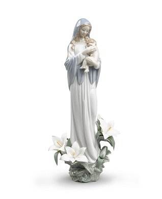 Фарфоровая статуэтка Мадонны с Младенцем и лилиями Madonna of The Flowers Lladro 01008322