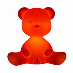 24001RE Qeeboo Teddy фигурный настольный светильник в виде медвежонка бордового оттенка