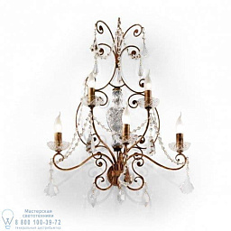 6470/A5 MM lampadari Preziosa пятирожковое настенное бра с декоративными подвесками и хрустальными элементами