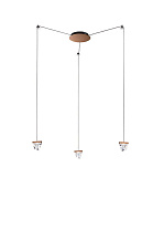 подвесной светильник с тремя прозрачными коническими плафонами