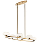 Pim 39" 6 Light Oval Chandelier with Satin Etched Cased Opal Glass Fox Gold люстра 52224FXG Kichler — фото 1