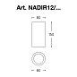 Потолочный спот Nadir Aldo Bernardi, круглый Ø8 см, GU5.3, цемент, цемент серый NADIR12/C — фото 1
