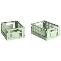 Ящик для хранения HAY Colour Crate Mini, набор из 2 шт., мятный