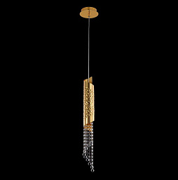 CREDO SP1 GOLD Crystal Lux CREDO подвесной светильник с цилиндрическим корпусом и декоративной цепочкой из хрусталя