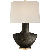 Armato Small Table Lamp черная металлическая керамика с овальным льняным абажуром