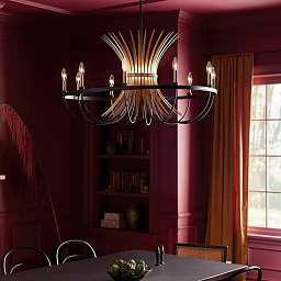 Baile 10 Light Chandelier Natural Brass and Black люстра 52459BK Kichler