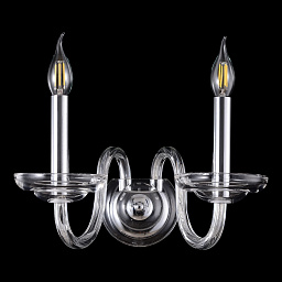 ARABESQUE AP2 CHROME Crystal Lux ARABESQUE двухрожковое бра из прозрачного стекла с изогнутыми держателями