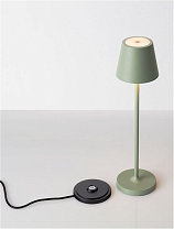 Olive Green Aluminium LED 2Watt 3.7 Volt 101 Lm 3000Κ IP54 Switch On/Off USB wire D:7 H: 28 cm