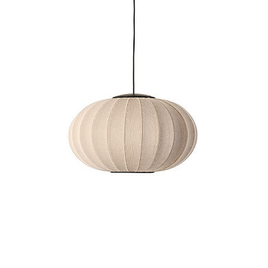 KWO57 SS LED Knit-Wit Made By Hand Подвесной светильник с овальным текстильным абажуром песочного цвета с LED