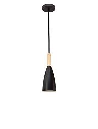 8883802 Nova Luce Grant подвесной светильник с узким плафоном черного цвета и золотистой вставкой