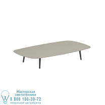 STYLETTO НИЗКИЙ СТОЛ ДЛЯ ГОСТИНОЙ 220x120CM АЛЮМИНИЕВЫЕ НОЖКИ БРОНЗОВАЯ КЕРАМИЧЕСКАЯ СТОЛЕШНИЦА ЖЕМЧУЖНО-СЕРЫЙ Royal Botania
