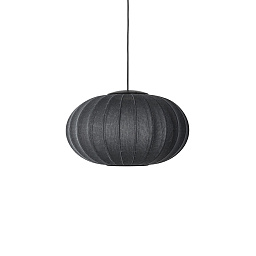 KWO57 BL LED Knit-Wit Made By Hand Подвесной светильник с овальным текстильным абажуром чёрного цвета с LED