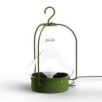 La Hutte N° 2; Clear glass E27 23W Plug; Fern green
