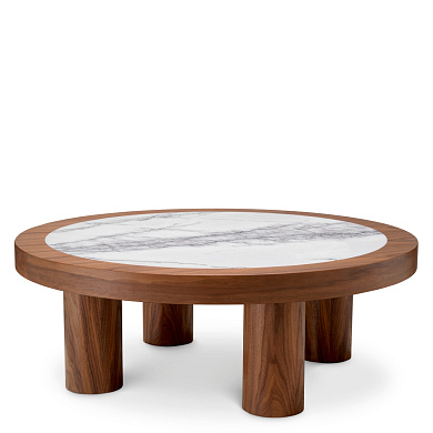 кофейный столик с круглой столешницей и короткими ножками